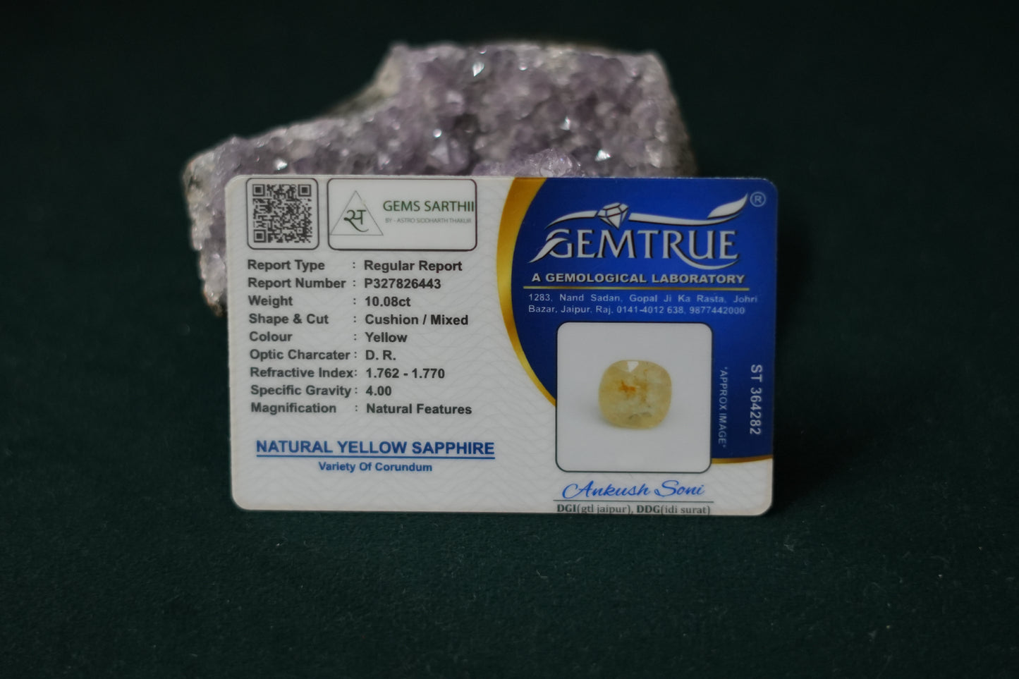 SRILANKAN YELLOW SAPPHIRE PUKRAJ 10.08 CARAT