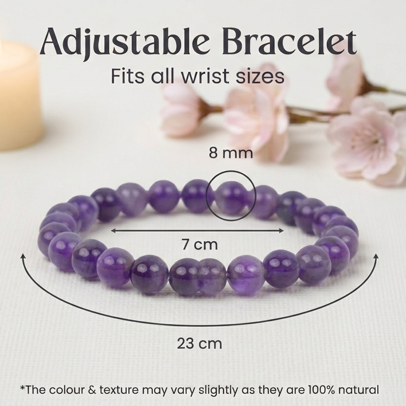 amethyst bracelet - stress relief , better sleep