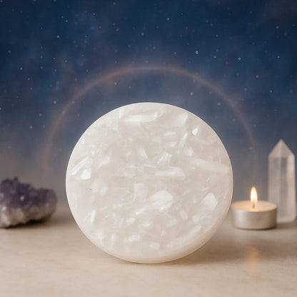 raw selenite plate