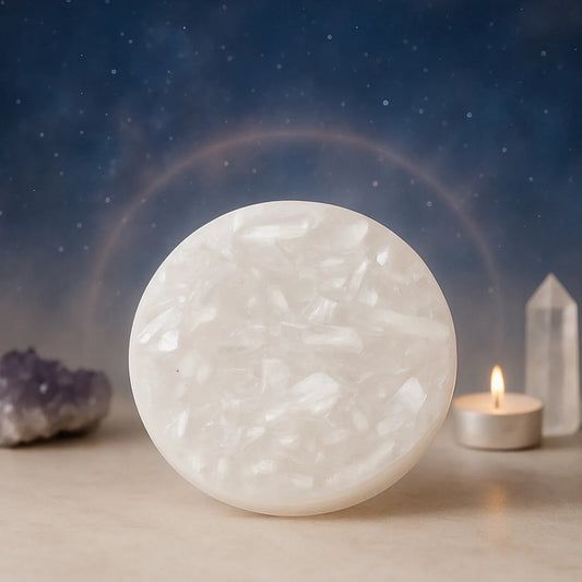raw selenite plate