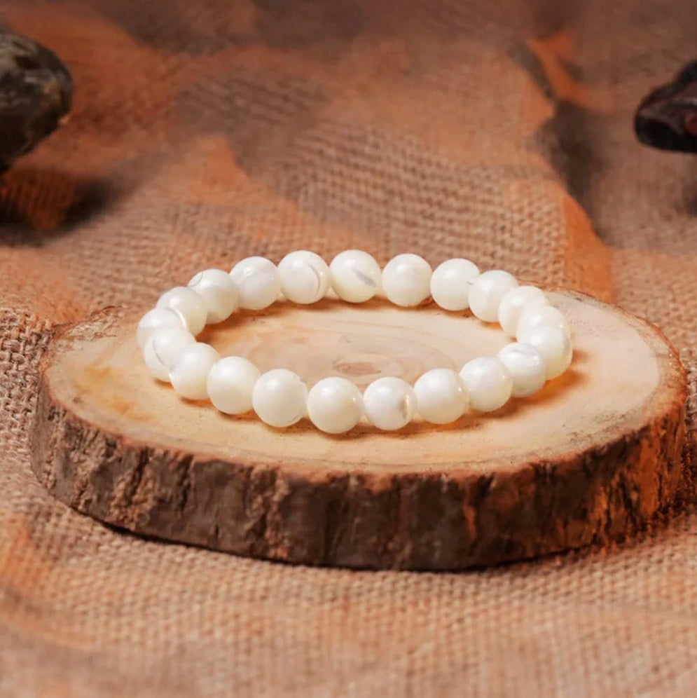 MOTHER OF PEARL BRACELET- mulank 2 or 11 or 20 - career growth ,reduce overthinking , mental clarity , solve relationship