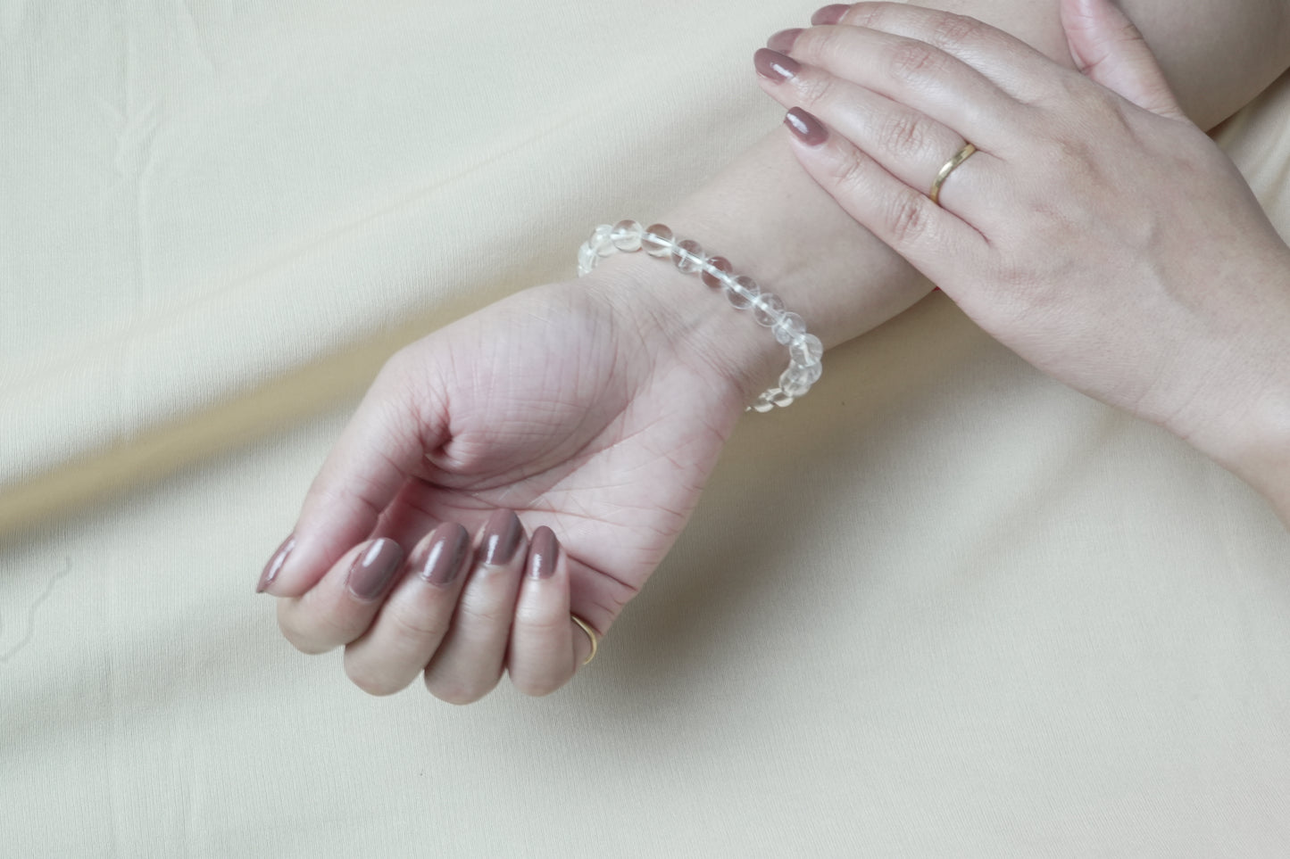 Clear quartz bracelet for mental clarity and stress