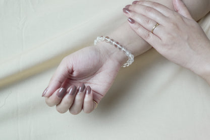 Clear quartz bracelet for mental clarity and stress