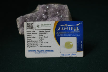 ceylonese yellow sapphire pukhraj 5.66 CARAT