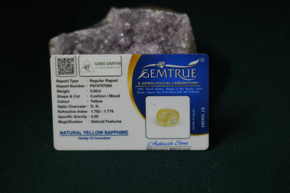 CEYLONESE YELLOW SAPPHIRE PUKRAJ 5 CARAT