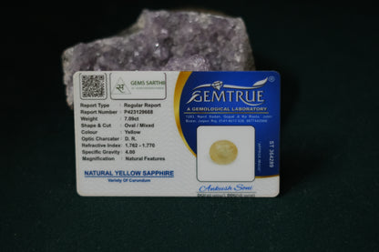 CEYLONESE YELLOW SAPPHIRE PUKRAJ 7.09 CARAT