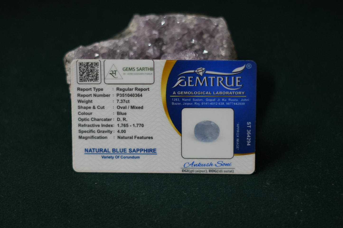 SRILANKAN BLUE SAPPHIRE NEELAM 7.37 CARAT