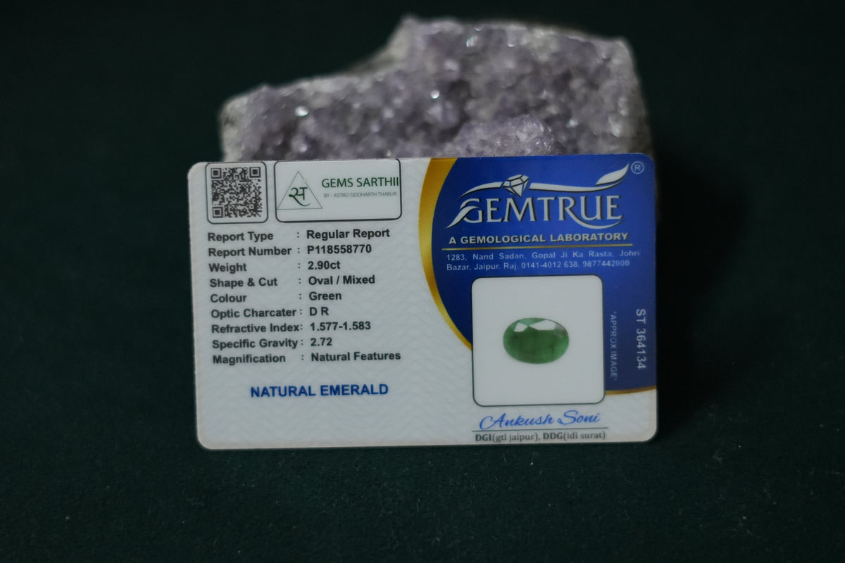 ZAMBIAN EMERALD PANNA 2.90 CARAT