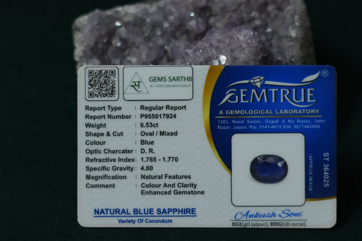 NEELAM BLUE SAPPHIRE 6.53 CARAT( BANGKOK )