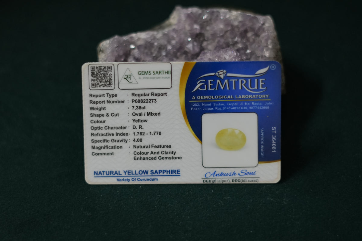 YELLOW SAPPHIRE PUKHRAJ 7.38 CARAT(BANGKOK)