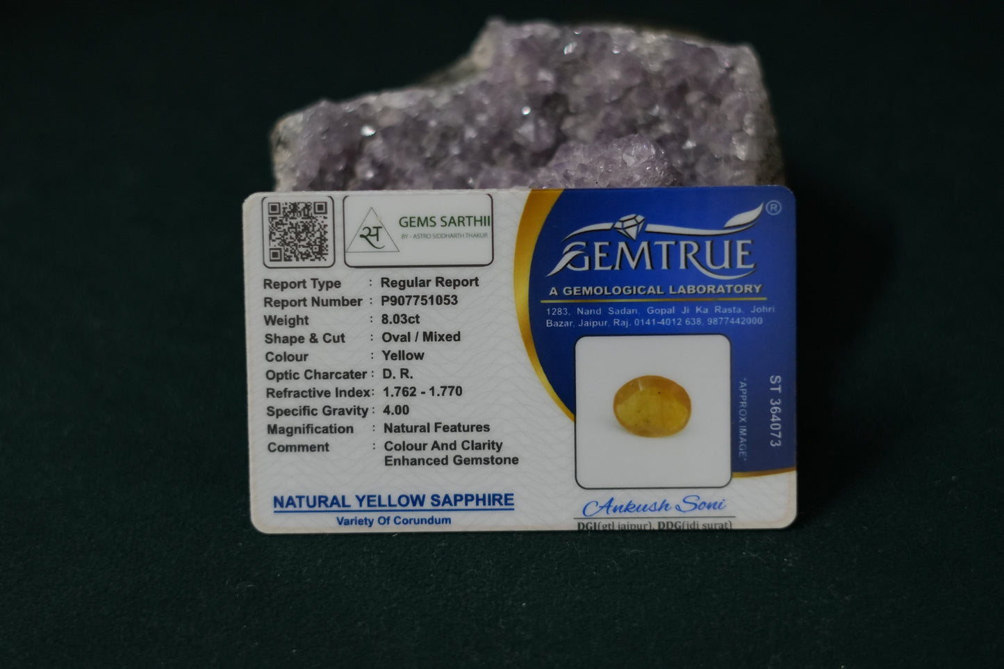 YELLOW SAPPHIRE PUKHRAJ 8.03 CARAT (BANGKOK)