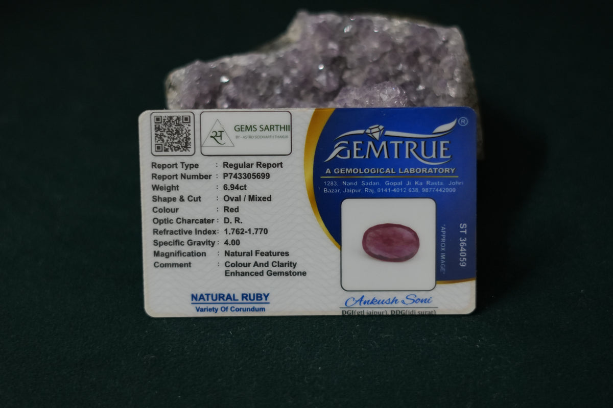 MANIK (RUBY)  CARAT 6.94 CARAT