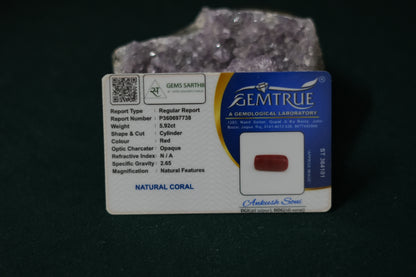 MOONGA (RED CORAL) 5.92 CARAT/6.5 RATTI - ITALY