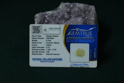 PUKHRAJ (YELLOW SAPPHIRE) 5.72 CARAT - SRILANKAN
