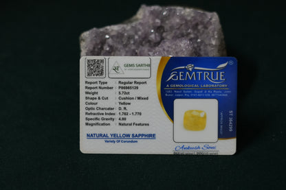 PUKHRAJ (YELLOW SAPPHIRE) 5.72 CARAT -SRILANKAN