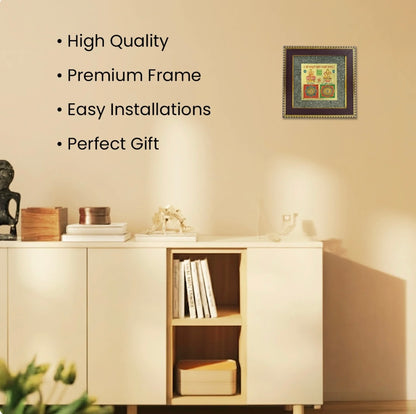 Lakshmi Kuber Yantra on Raw Pyrite Frame