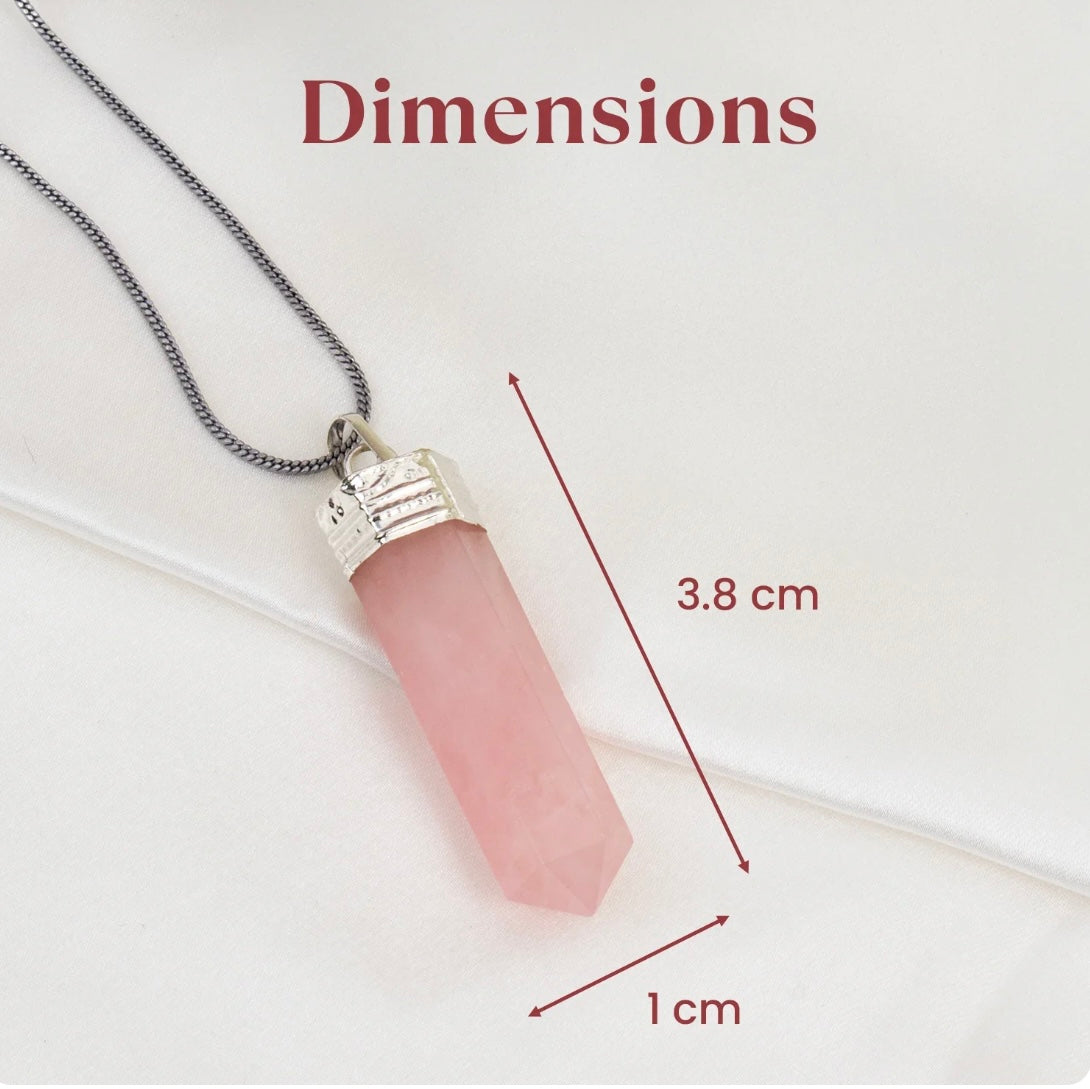 Love Attraction Rose Quartz Pencil Pendant