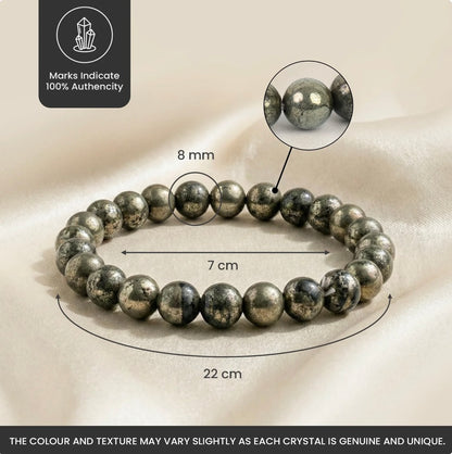 Natural Pyrite Bracelet for Wealth, Prosperity & Protection