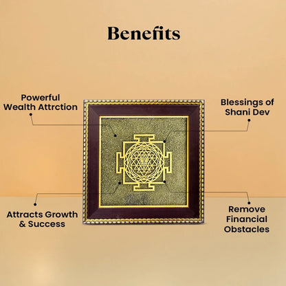 Shree Yantra on Raw Pyrite Frame