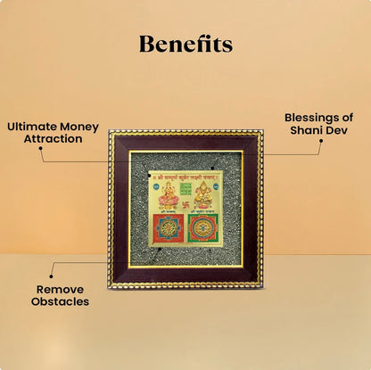 Lakshmi Kuber Yantra on Raw Pyrite Frame