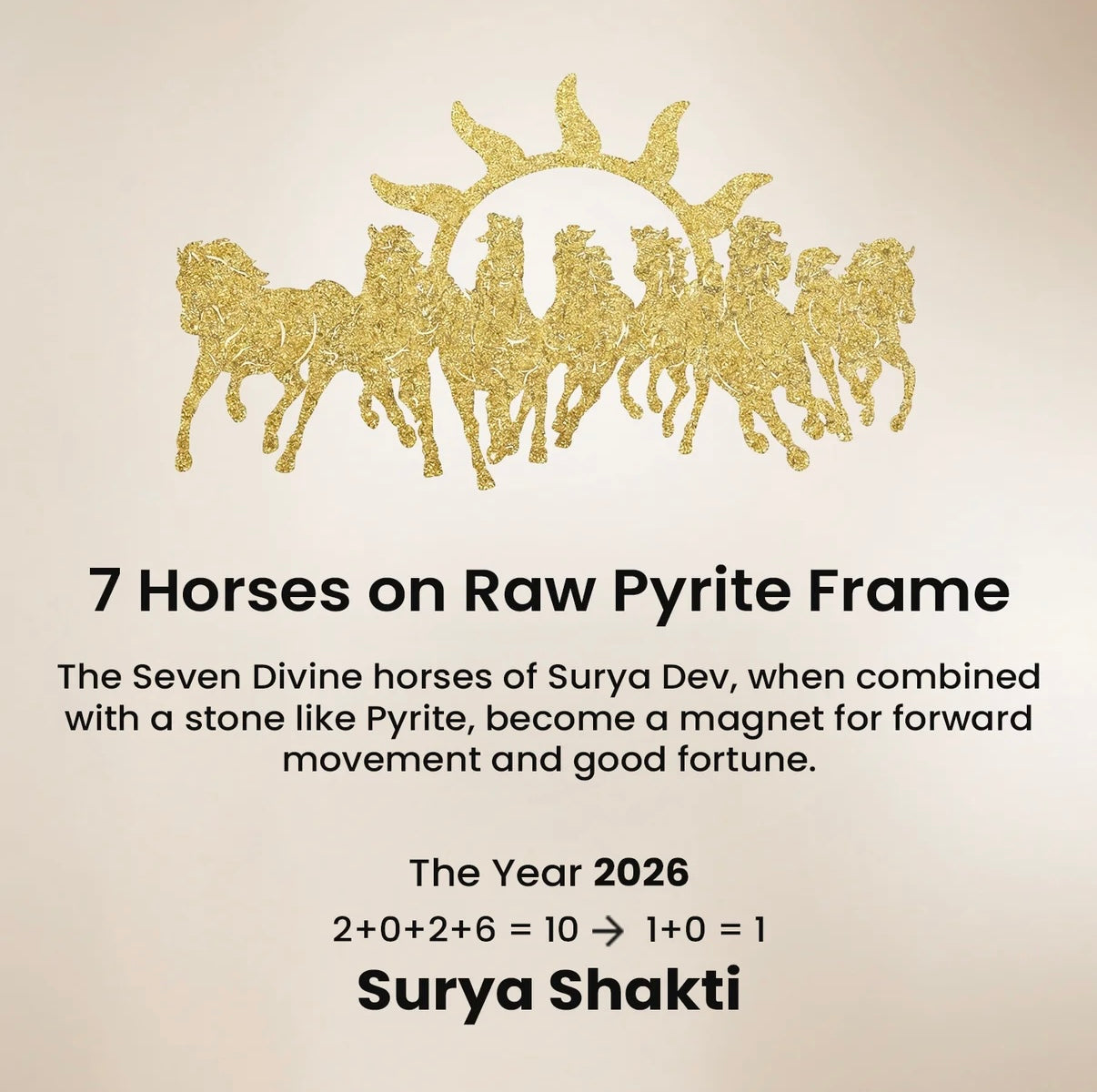 7 horses on raw pyrite frame