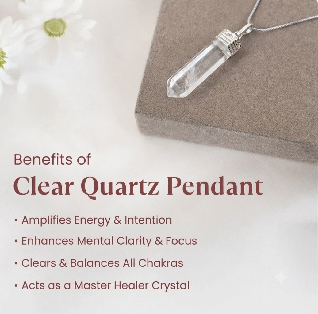 Master Healer Clear Quartz Pencil Pendant