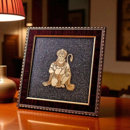 Siddha hanuman ji raw pyrite frame