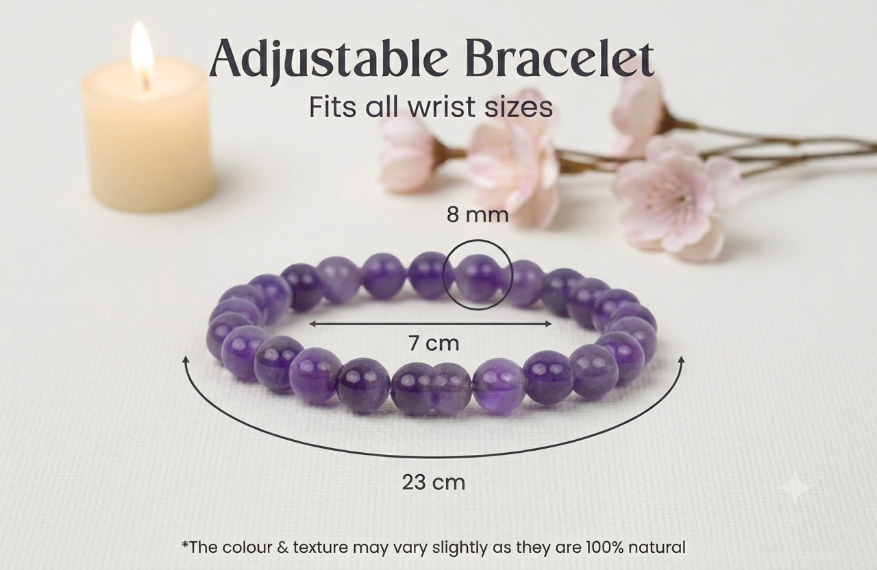 amethyst bracelet - stress relief , better sleep