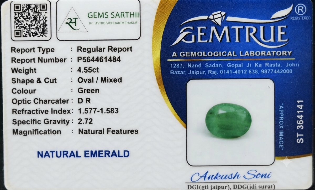 EMERALD PANNA 4.55 CARAT