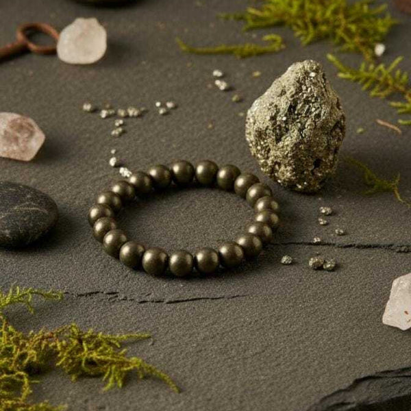 Natural Pyrite Bracelet for Wealth, Prosperity & Protection