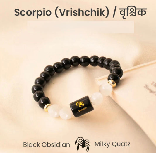 Scorpio (Vrishchik Rashi) Zodiac Crystal Bracelet